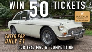 WIN 50 Tickets for 1968 MGC GT – Platinum Rewards Club