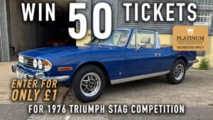 WIN 50 Tickets for 1976 Triumph Stag Delft Blue – Platinum Rewards Club
