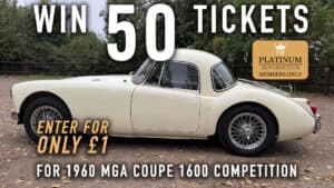 WIN 50 Tickets for 1960 MGA Coupe 1600 - Platinum Rewards Club