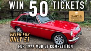 WIN 50 Tickets for 1977 MGB GT - Platinum Rewards Club