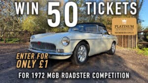WIN 50 Tickets for 1972 MGB Roadster - Platinum Rewards Club