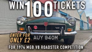 WIN 100 Tickets for 1974 MGB V8 Roadster