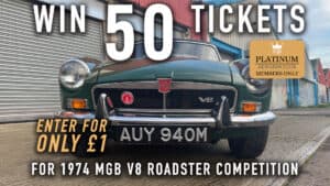 WIN 50 Tickets for 1974 MGB V8 Roadster